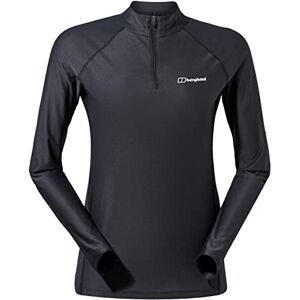 Berghaus Women's 24/7 Half Zip Long Sleeve Tech Baselayer T-Shirt, Black, 20