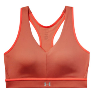 Under Armour Womens Qulaifier Sports Bra Training Top 1344334 642 - Orange Textile - Size Small