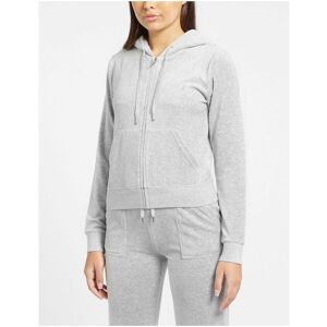 Juicy Couture Womenss Velour Full-Zip Track Jacket In Silver - Size Medium