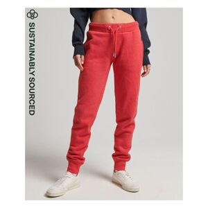 Superdry Womens Organic Cotton Vintage Logo Embroidered Joggers - Red - Size 8 Uk
