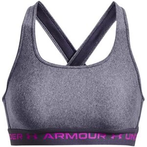 Under Armour Womenss Ua Mid Crossback Heather Sports Bra In Grey - Size Uk 16-18 (Womens)