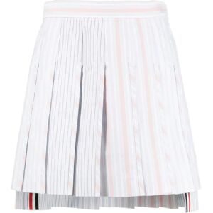 Thom Browne , Pleated Oxford Striped Tennis Skirt ,White female, Sizes: 2XS, S, XS