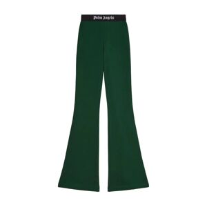 Palm Angels , Forest Green Flare Joggers with Logo Tape ,Green female, Sizes: S, L, M