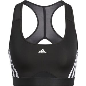 adidas Powerreact Training Medium Support 3 Stripes Bra Womens Black/White 2XL A-C female