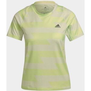 adidas Fast Allover Print Womens Running T-Shirt Almost Lime M 12-14 female