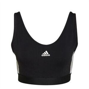 adidas 3 Stripes Crop Top With Removable Pads Black/White S 8-10 female