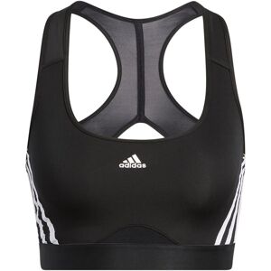 adidas Power React Three Stripes Womens Medium Support Sports Bra Black/White S female