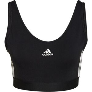 adidas 3 Stripes Crop Top With Removable Pads - female - Black/White - S 8-10