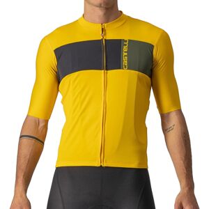 Castelli Prologo 7 Short Sleeve Cycling Jersey - Saffron / Light Black / Military Green / Large