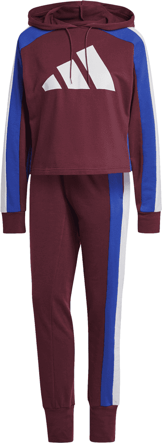 adidas Womens Sportswear Badge of Sport Logo Track Suit Colour: Crimson, Size: Medium