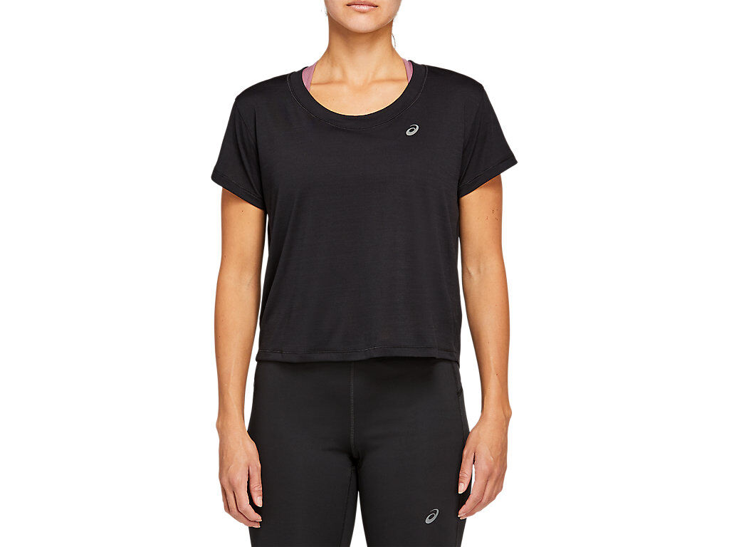 ASICS Race Crop Ss Top Performance Black FeMale Size M