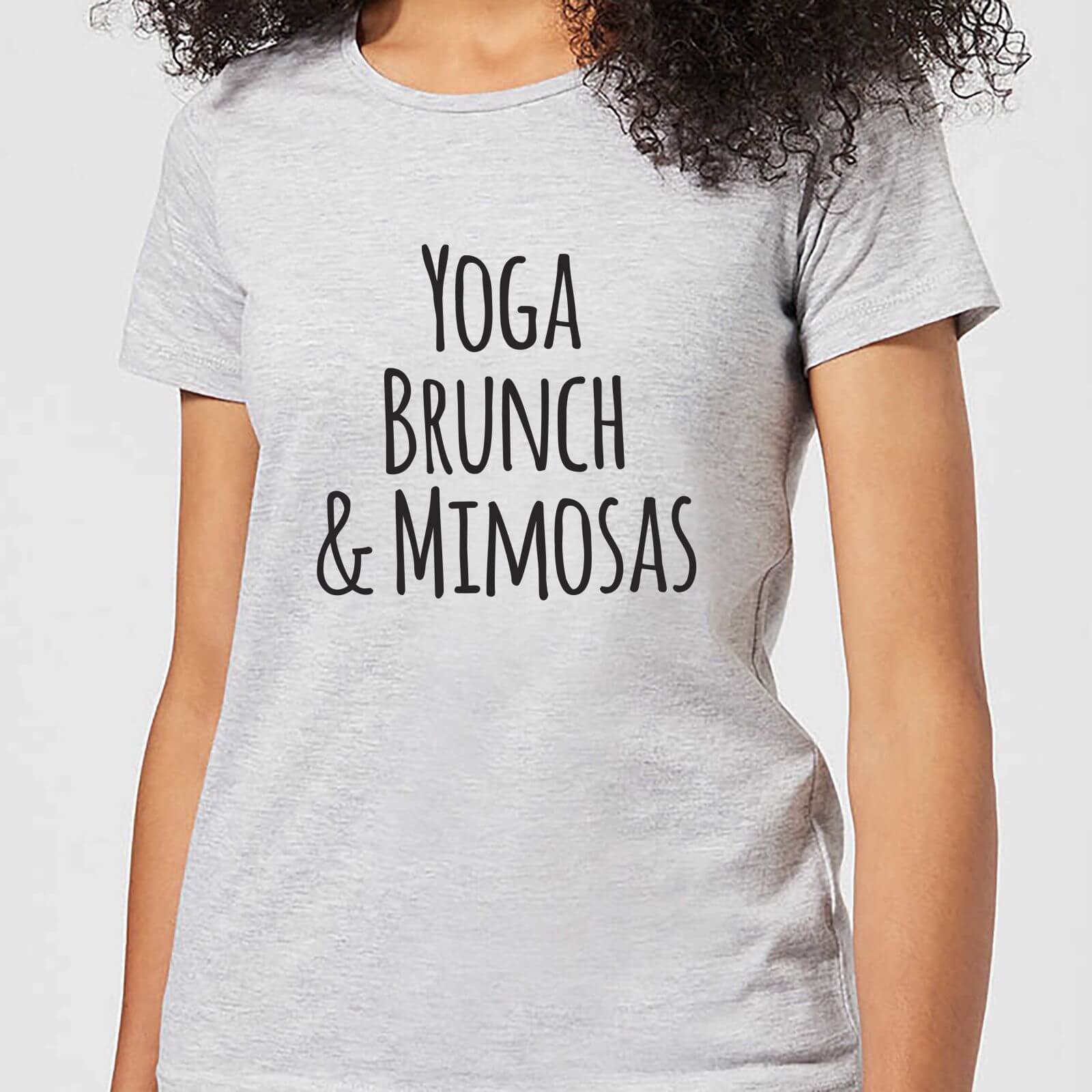 Fitness and Loungewear Yoga Brunch and Mimosas Women's T-Shirt - Grey - 5XL - Grey