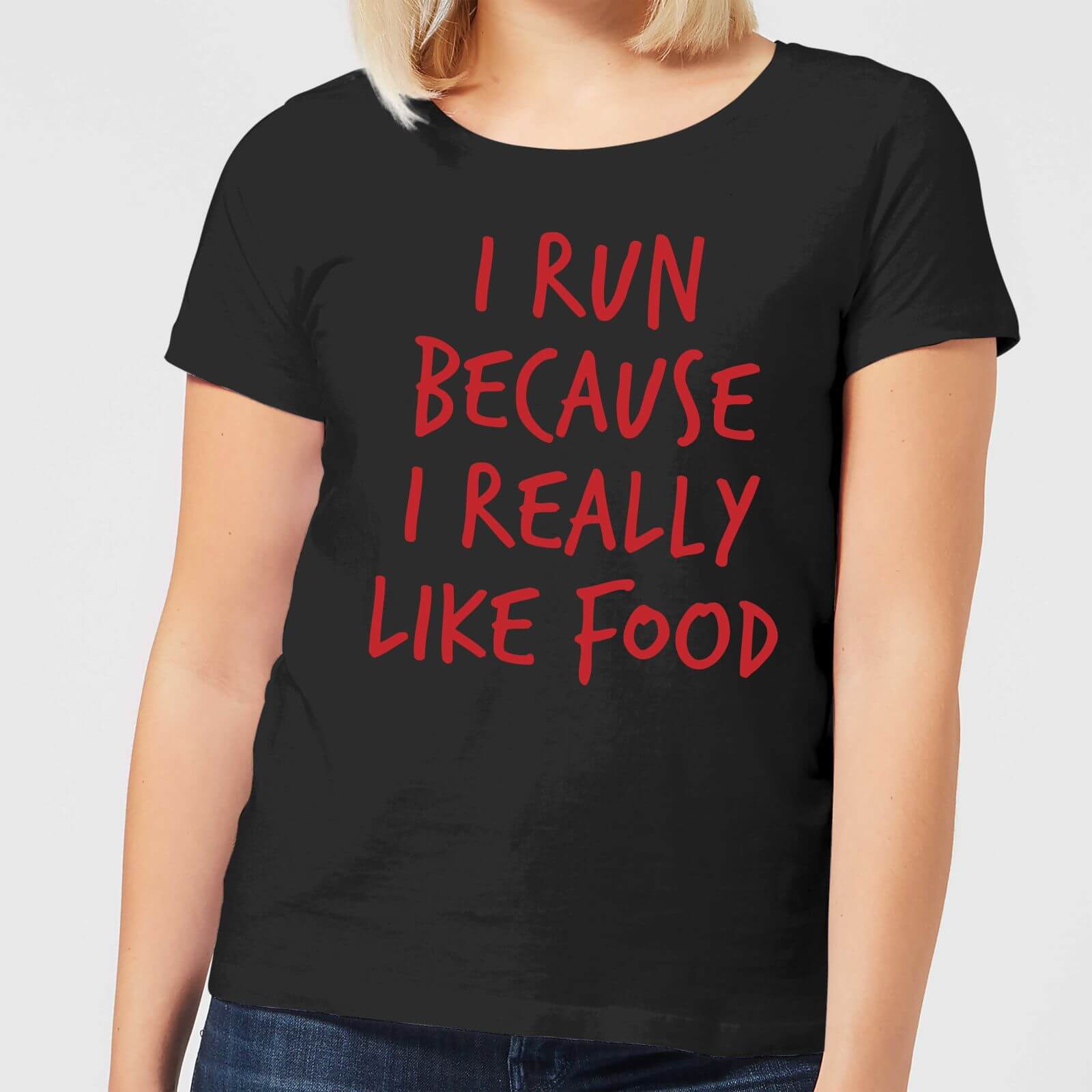 By IWOOT I Run Because I Really Like Food Women's T-Shirt - Black - 4XL - Black