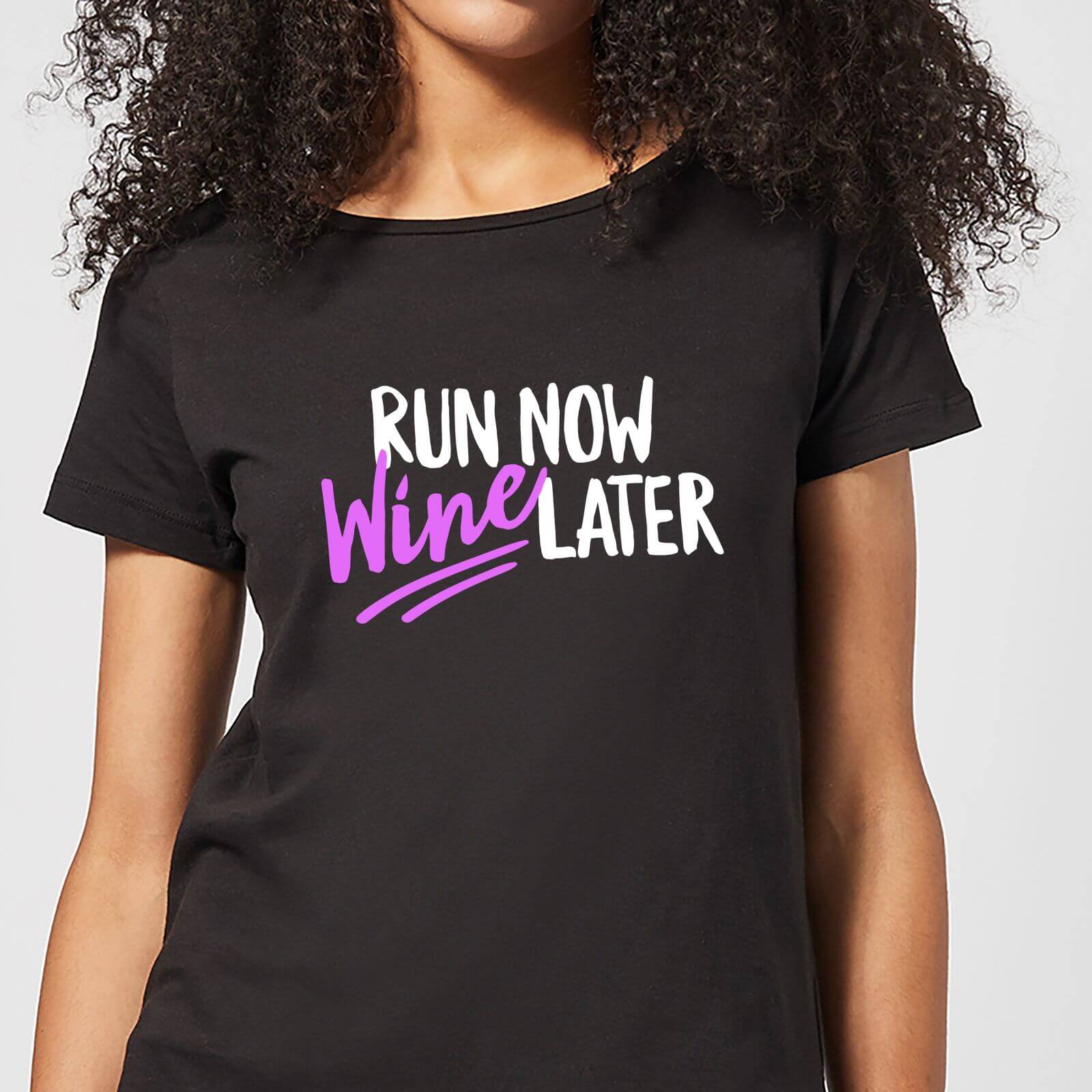 By IWOOT Run Now WIne Later Women's T-Shirt - Black - 5XL - Black