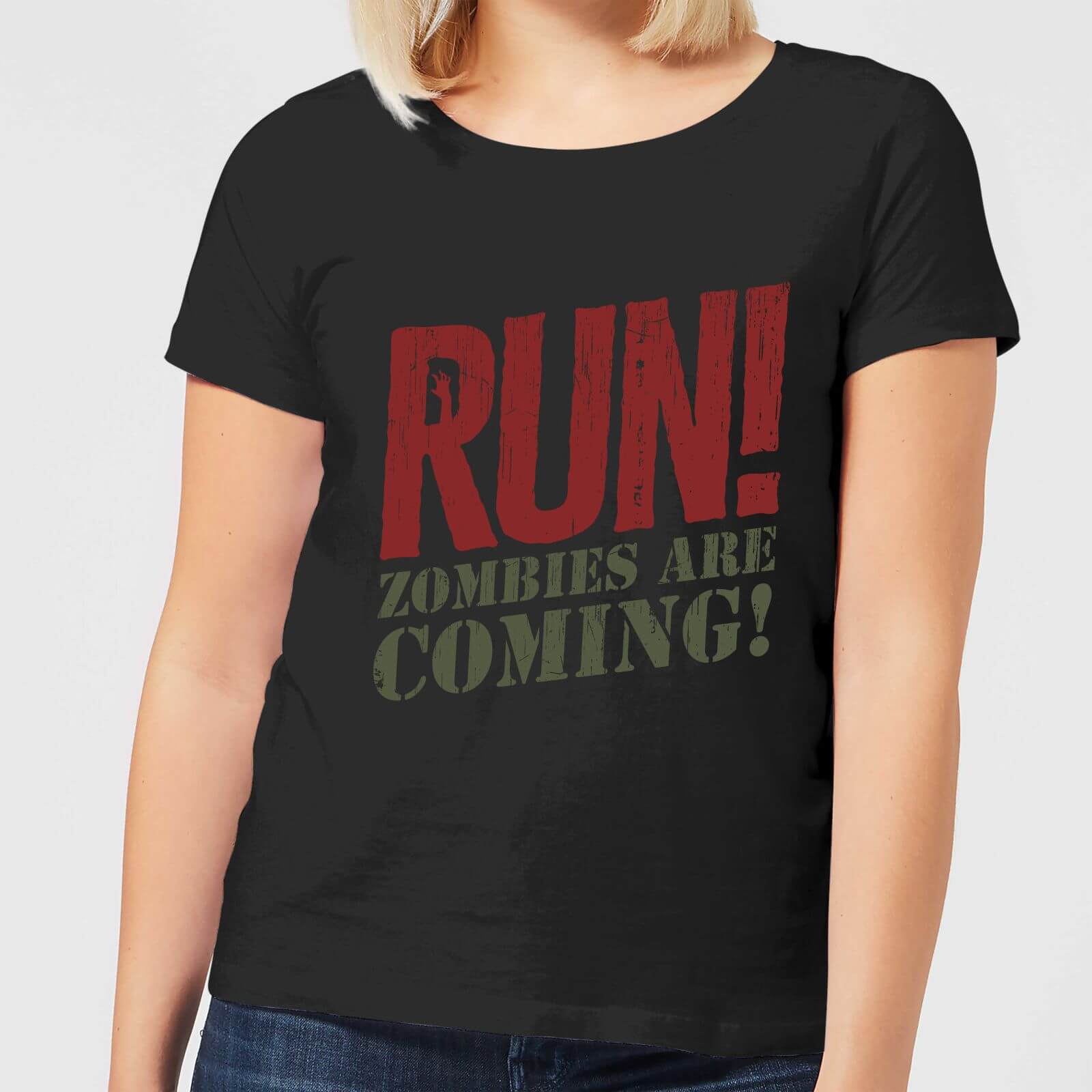 By IWOOT RUN! Zombies Are Coming! Women's T-Shirt - Black - 5XL - Black