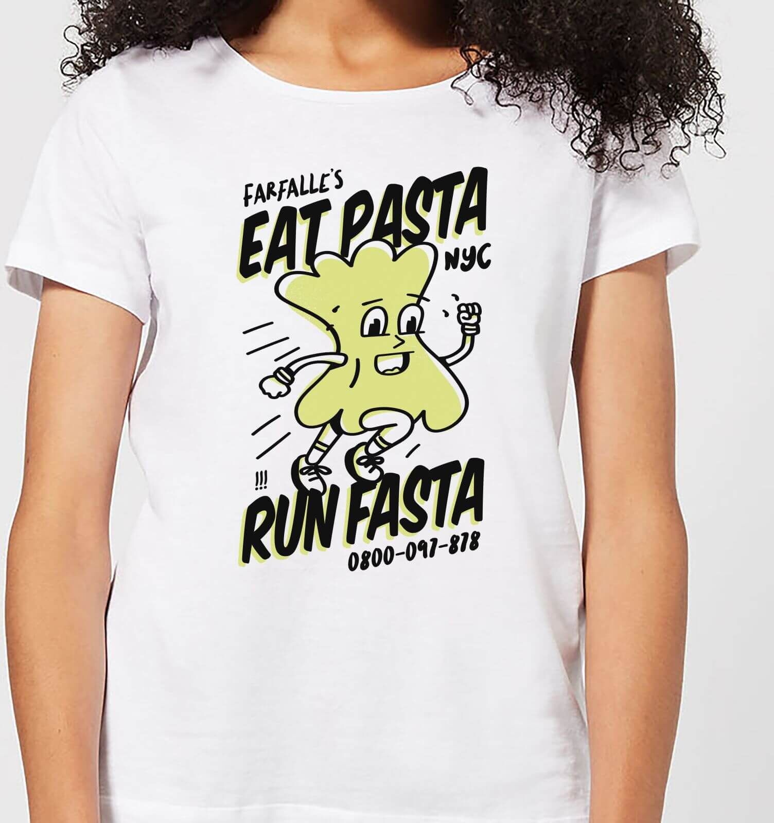 By IWOOT EAT PASTA RUN FASTA Women's T-Shirt - White - 5XL - White