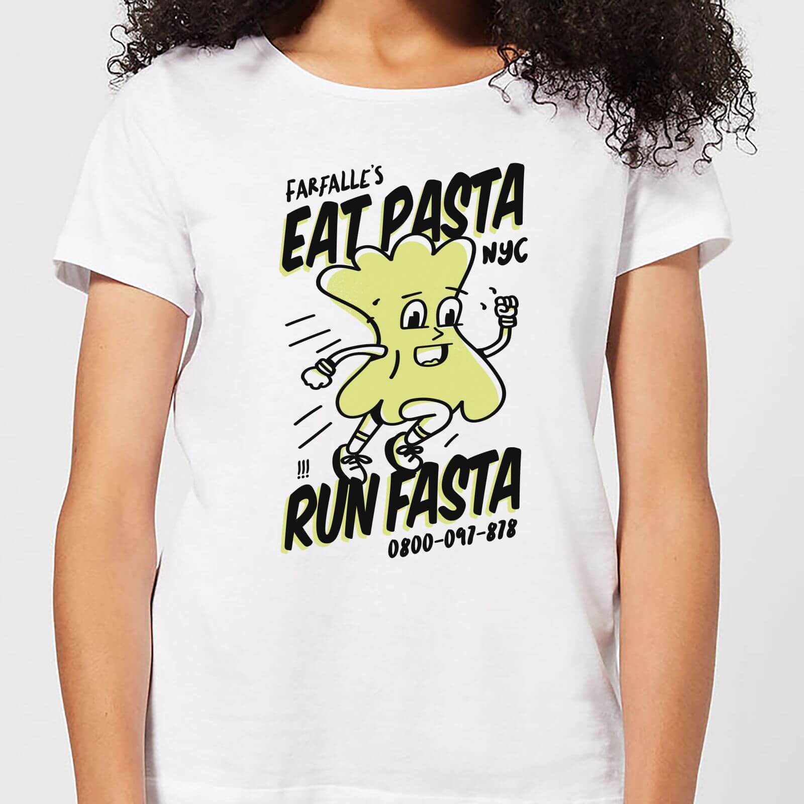 By IWOOT EAT PASTA RUN FASTA Women's T-Shirt - White - 3XL - White