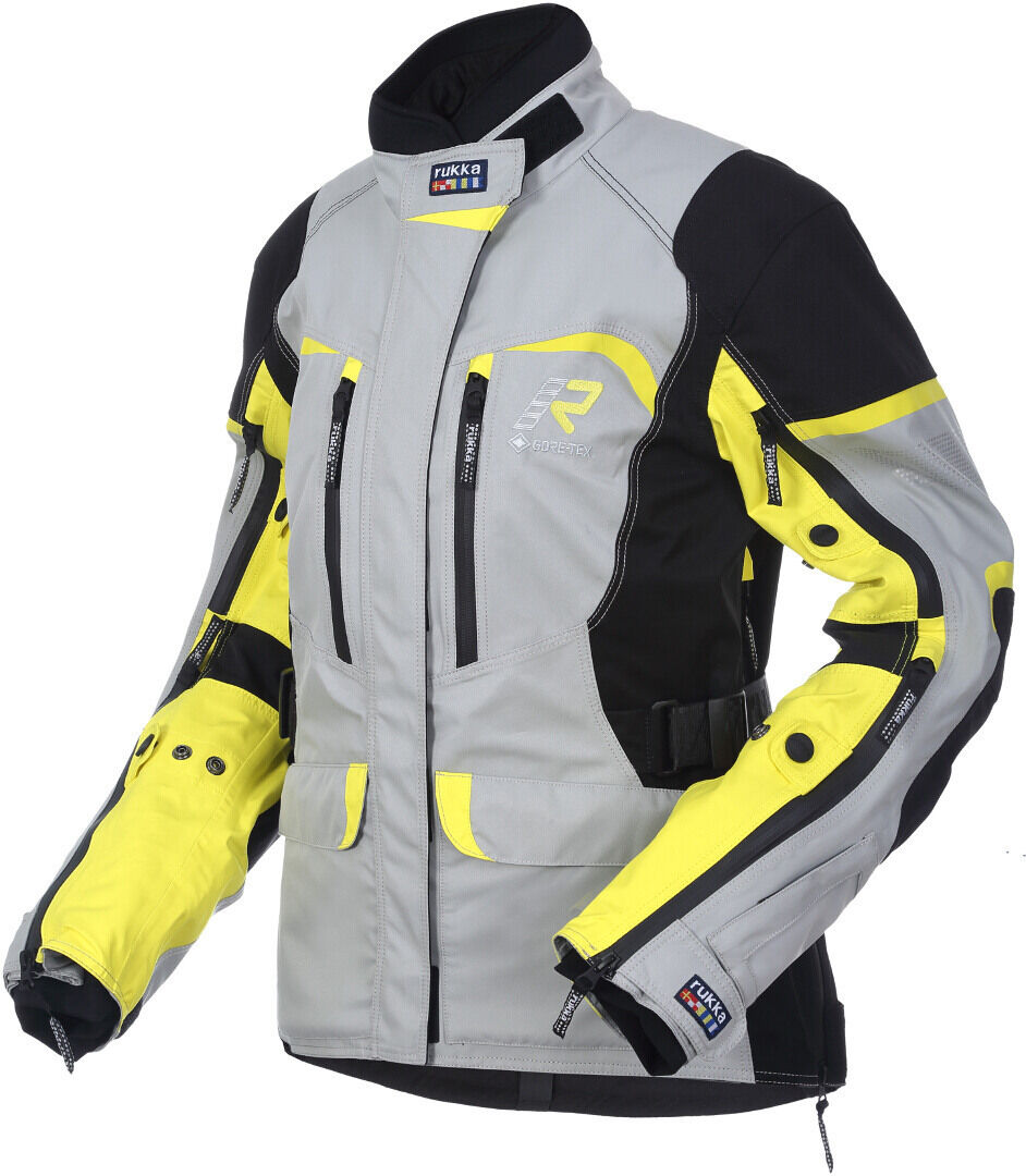 Photos - Motorcycle Clothing Rukka Rimorina Ladies Motorcycle Textile Jacket Female Yellow Silver Size: 