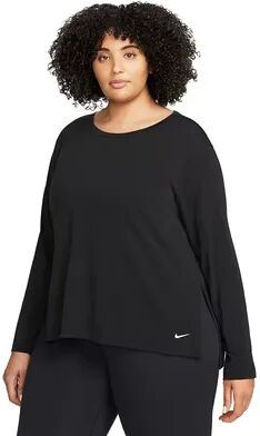 Nike Plus Size Nike Yoga Dri-FIT Long-Sleeve Top, Women's, Size: 3XL, Grey