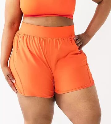 Tek Gear Plus Size Tek Gear Multi-Purpose Workout Shorts, Women's, Size: 1XL, Med Orange