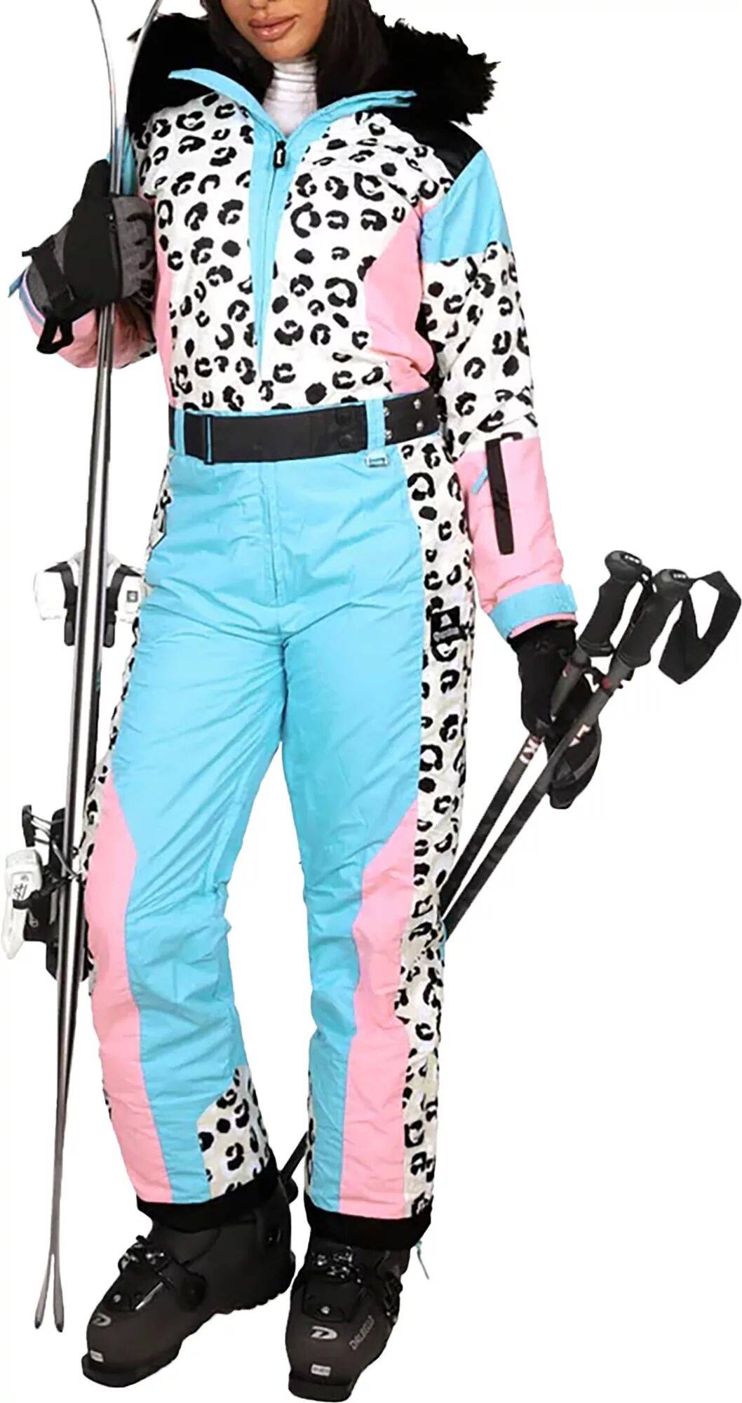 Photos - Ski Wear Leopard Tipsy Elves Women's Snow  Ski Suit, Medium, Blue 23dbpwwsnwlprdsksw 