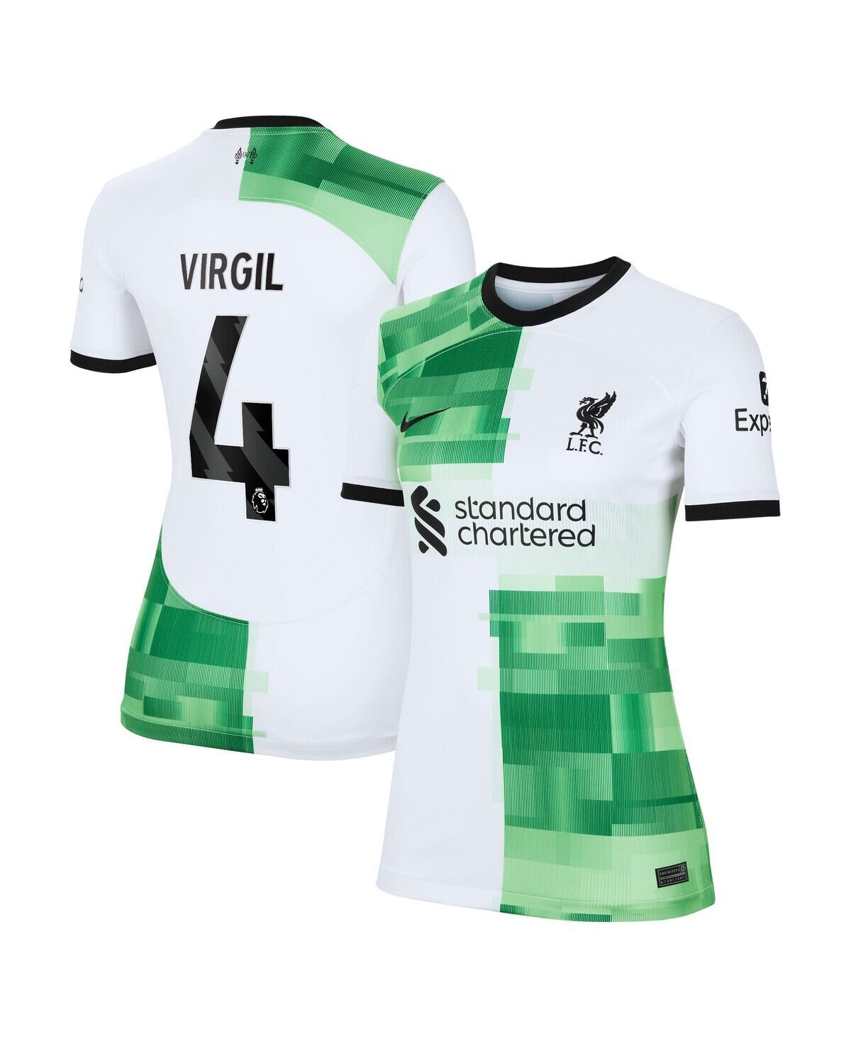 Women's Nike Virgil van Dijk White Liverpool 2023/24 Away Replica Player Jersey - White