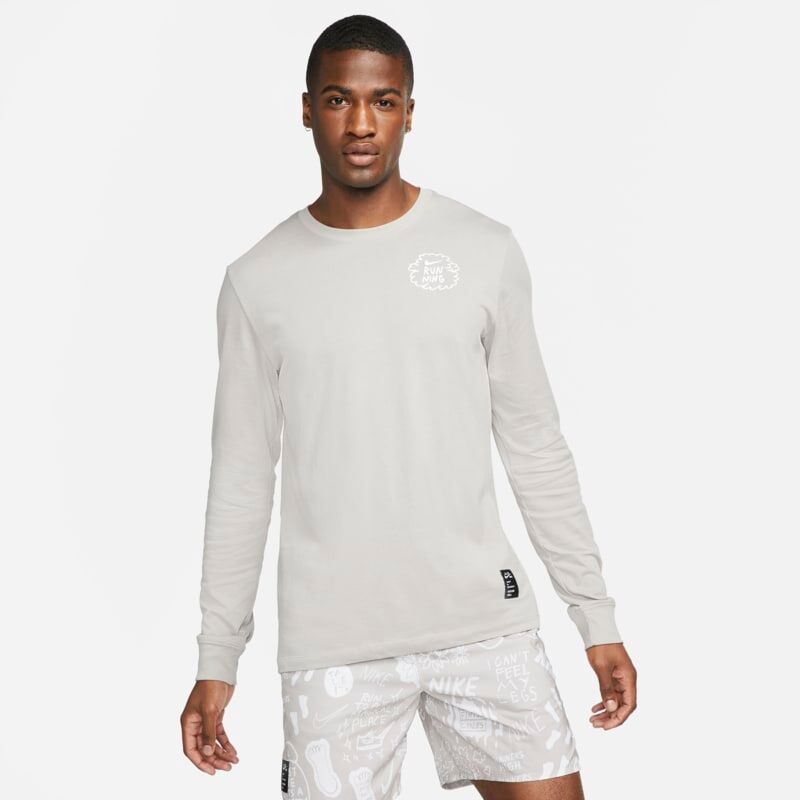 Nike Dri-FIT Nathan Bell Men's Long-Sleeve Running T-Shirt - Grey - size: XL, S, 2XL, M, L