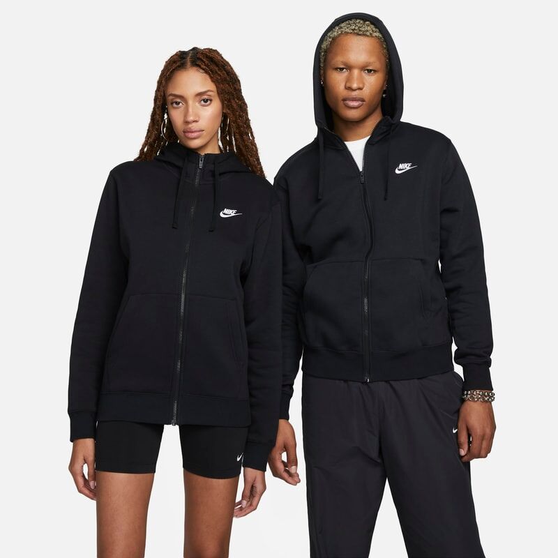 Nike Sportswear Club Fleece Men's Full-Zip Hoodie - Black - size: 2XL, XL, M, L, S, XS