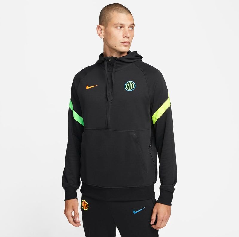 Nike Inter Milan Men's 1/2-Zip Fleece Football Hoodie - Black - size: XS, S, M