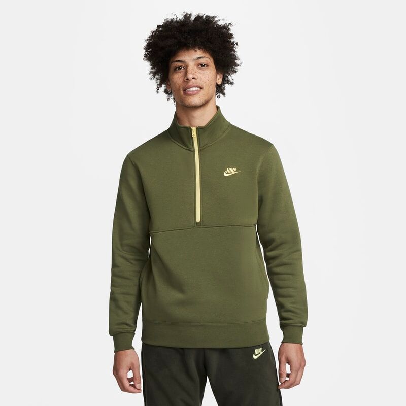 Nike Sportswear Club Men's Brushed-Back 1/2-Zip Sweatshirt - Green - size: XS, S, 2XL, M, L, XL, 4XL, 3XL