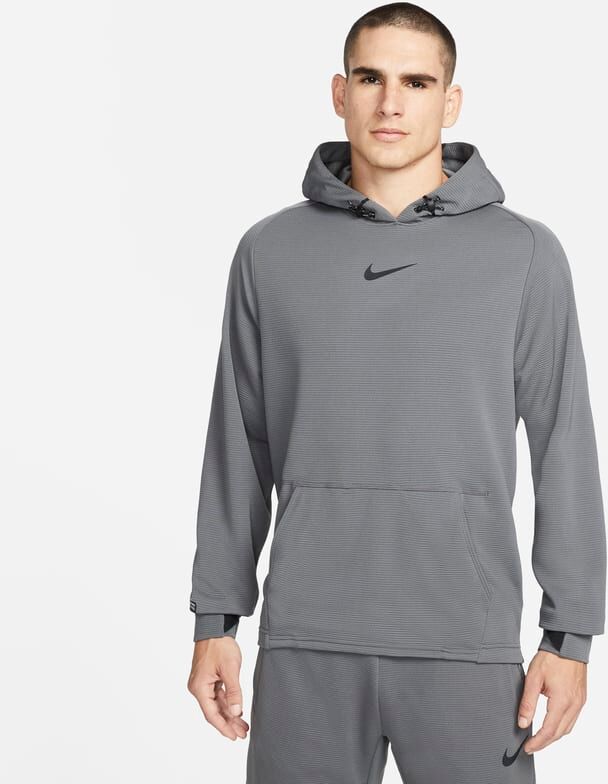 Nike Pro Men's Pullover Fleece Training Hoodie - Grey - size: S, M, L, XL, 2XL