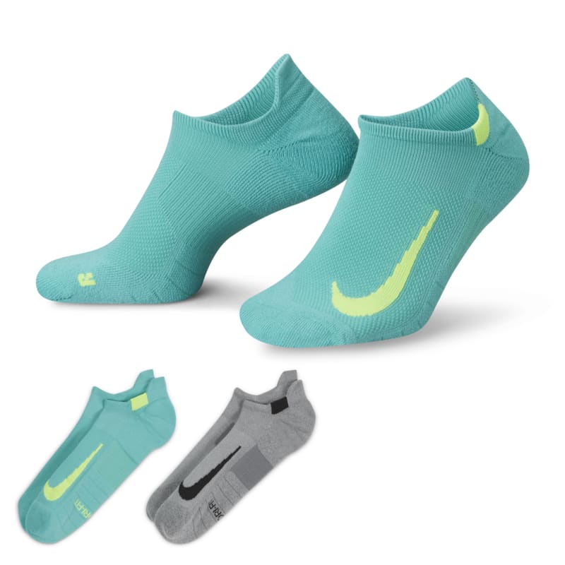 Nike Multiplier Running No-Show Socks (2 Pairs) - Multi-Colour - size: S, L, XL, M