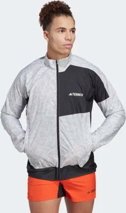 Adidas Terrex Trail Running Wind Jacket White / Grey 2XL - Men Outdoor Jackets 2XL