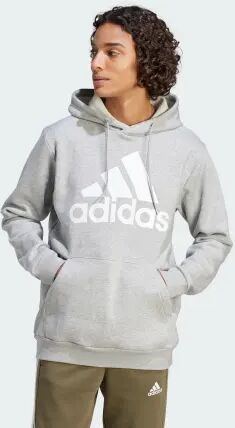 Adidas Essentials Fleece Big Logo Hoodie Grey XL - Men Lifestyle Hoodies XL