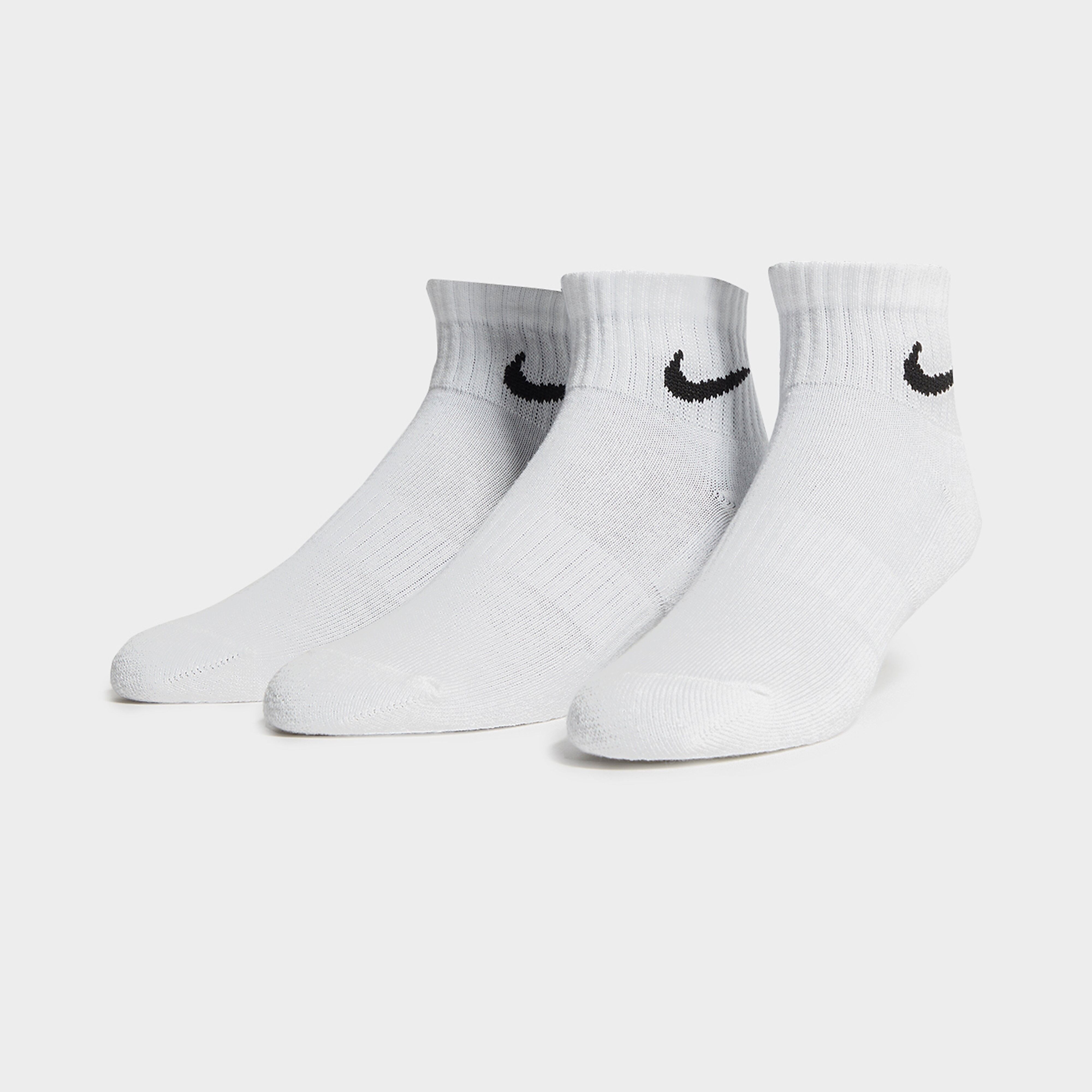 Nike U Mid Ankle Swsh 3pk Wht/blk - White/Black - Mens  size: L