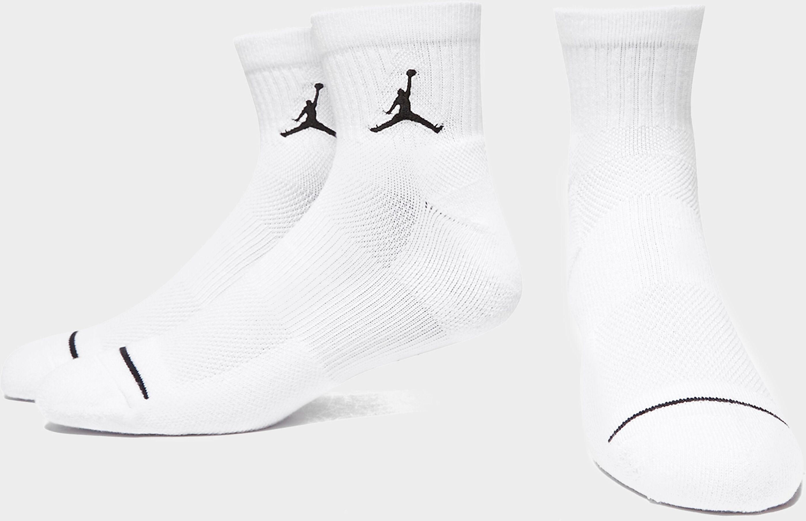 Jordan Air Mid Ankle Socks 3 Pack - White - Mens  size: 5-8