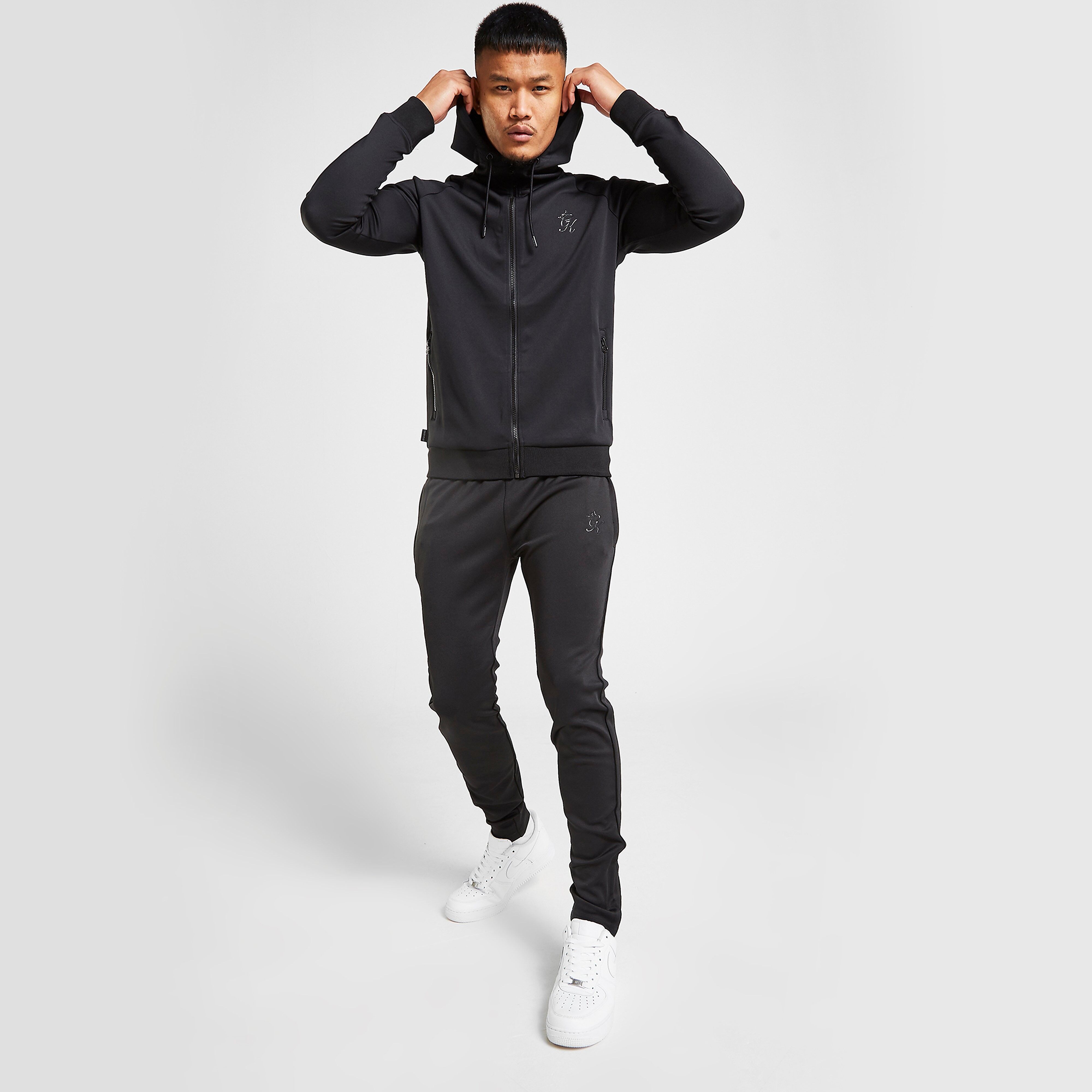 Gym King Core Zip Through Poly Tracksuit - Black - Mens  size: M