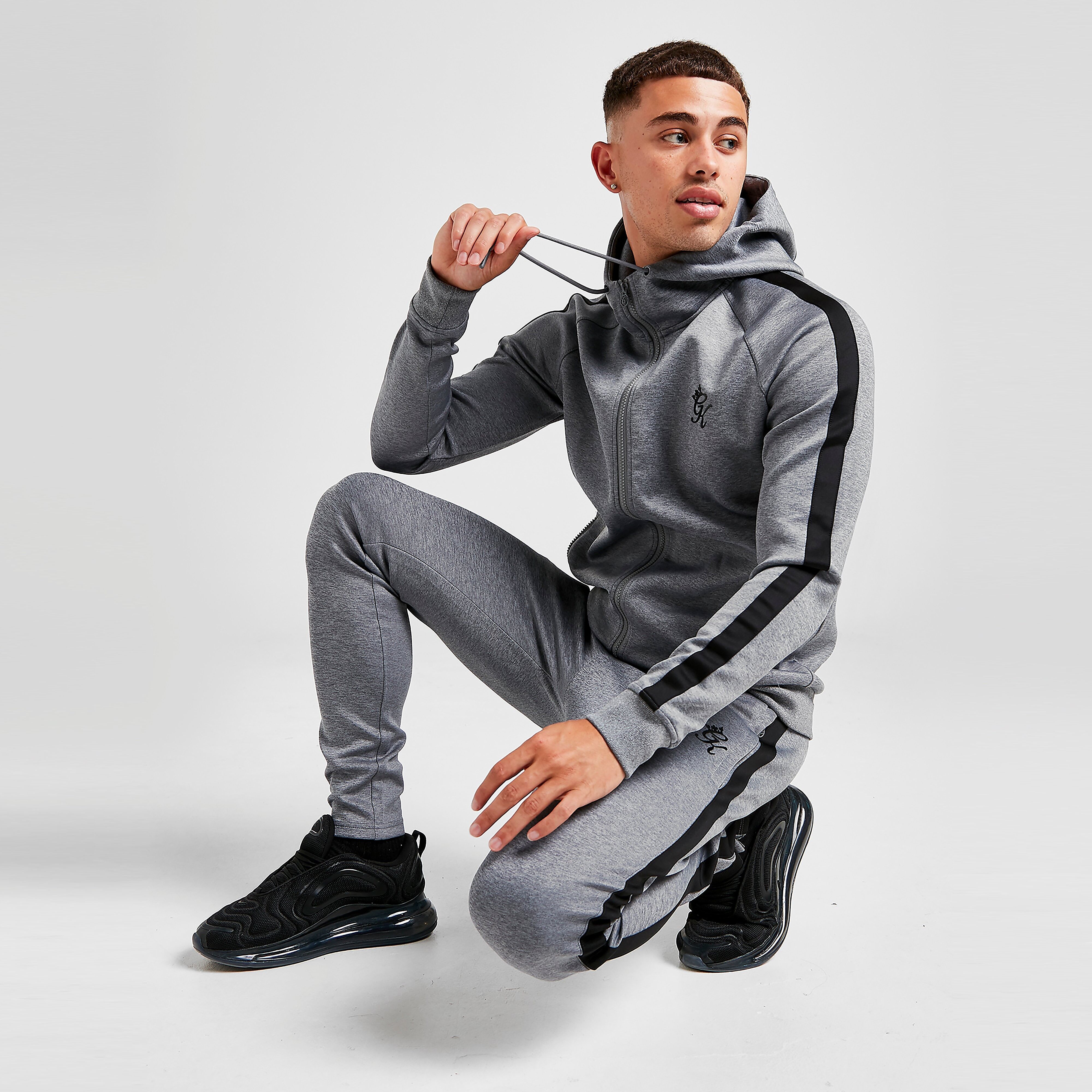 Gym King Core Zip Through Poly Tracksuit - Grey - Mens  size: S