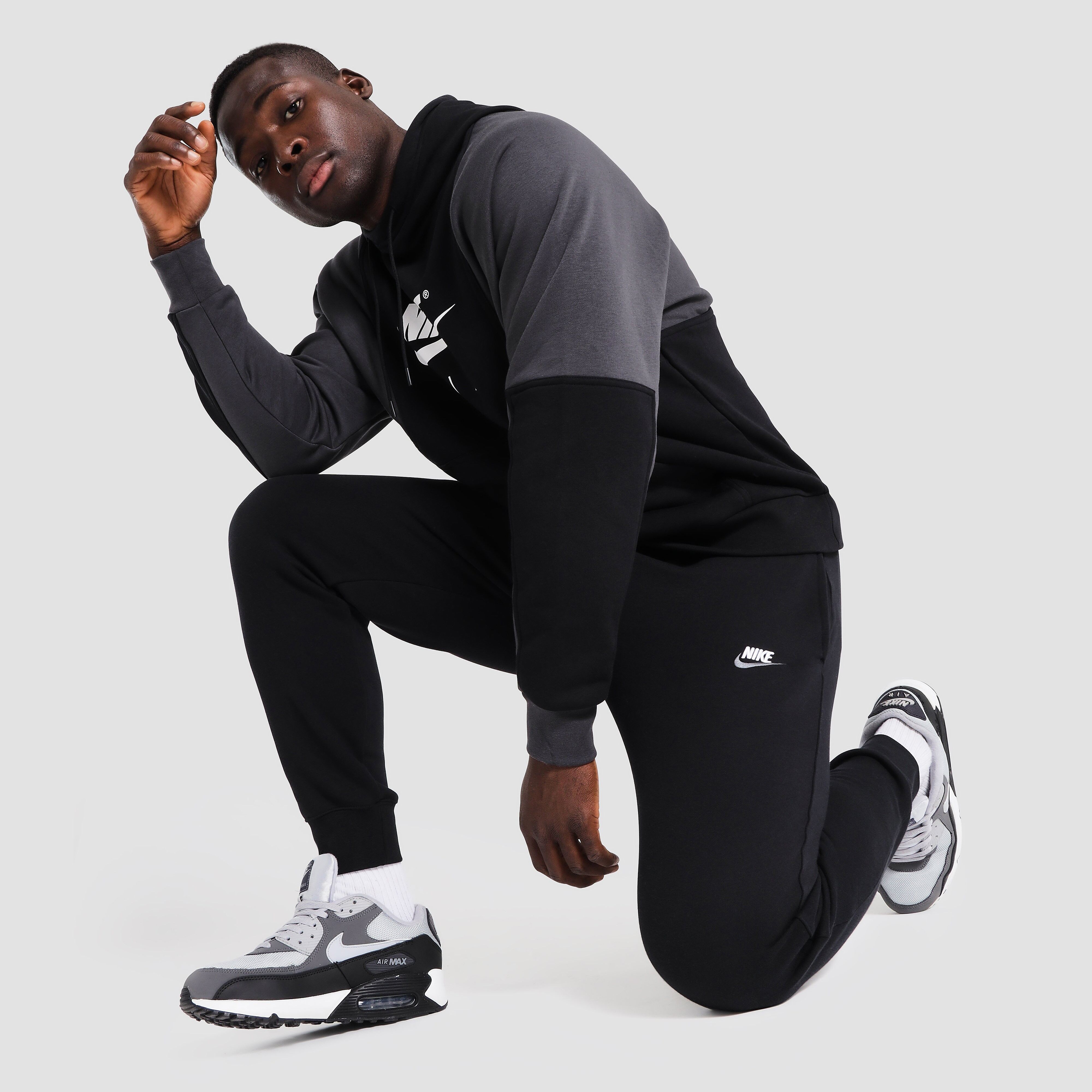 Nike Club Joggers - Black/Black/Iron Grey/White - Mens  size: L
