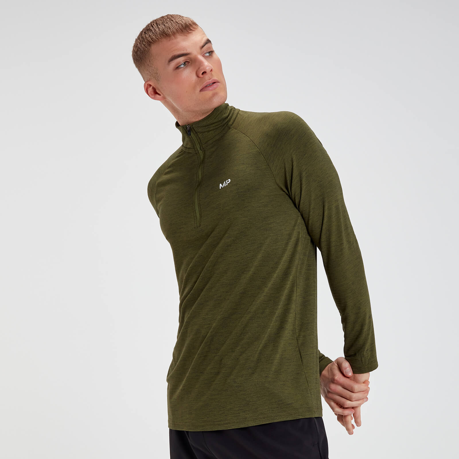 MP Men's Performance 1/4 Zip - Army Green/Black - M