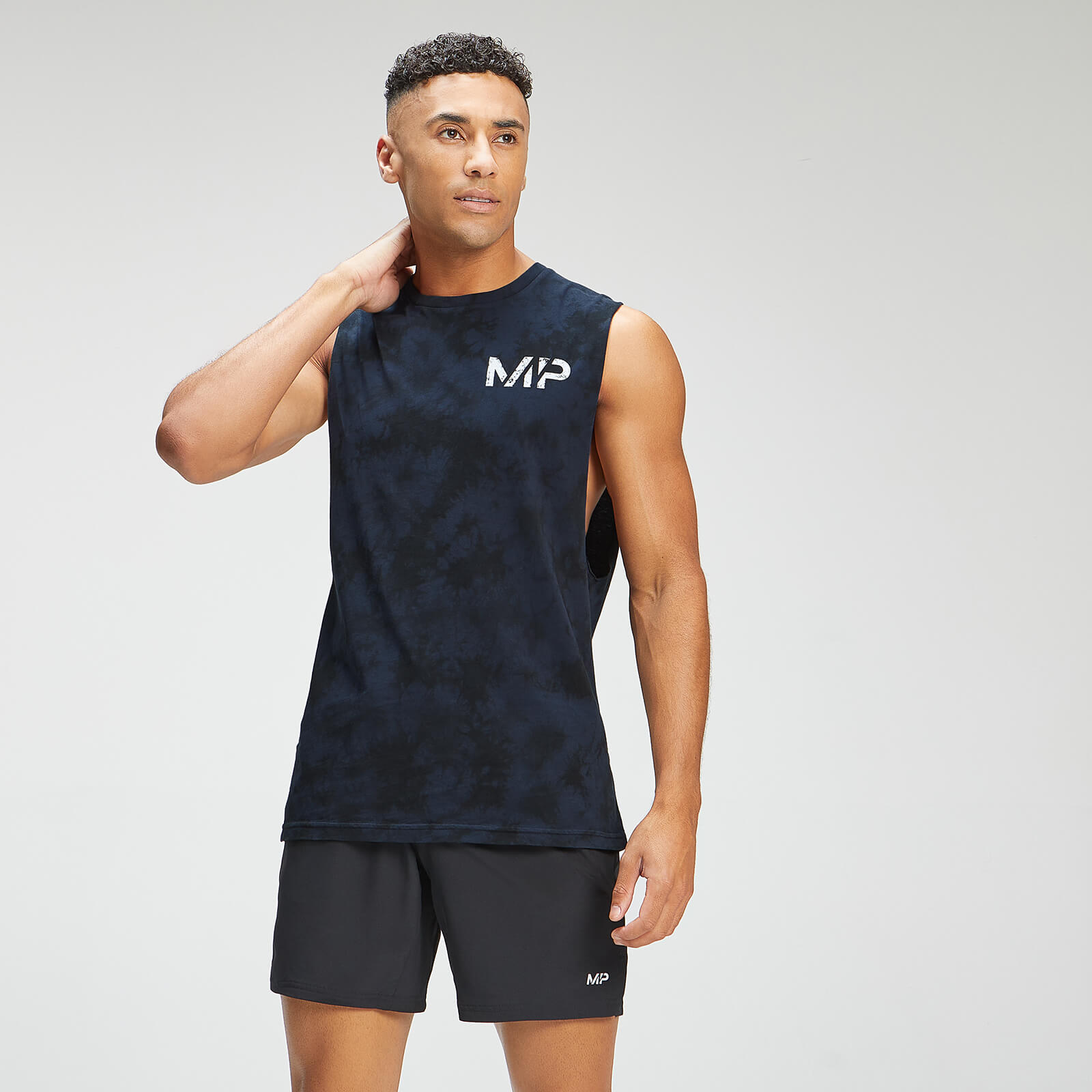 MP Men's Adapt Tie Dye Tank Top - Petrol Blue/Black - S