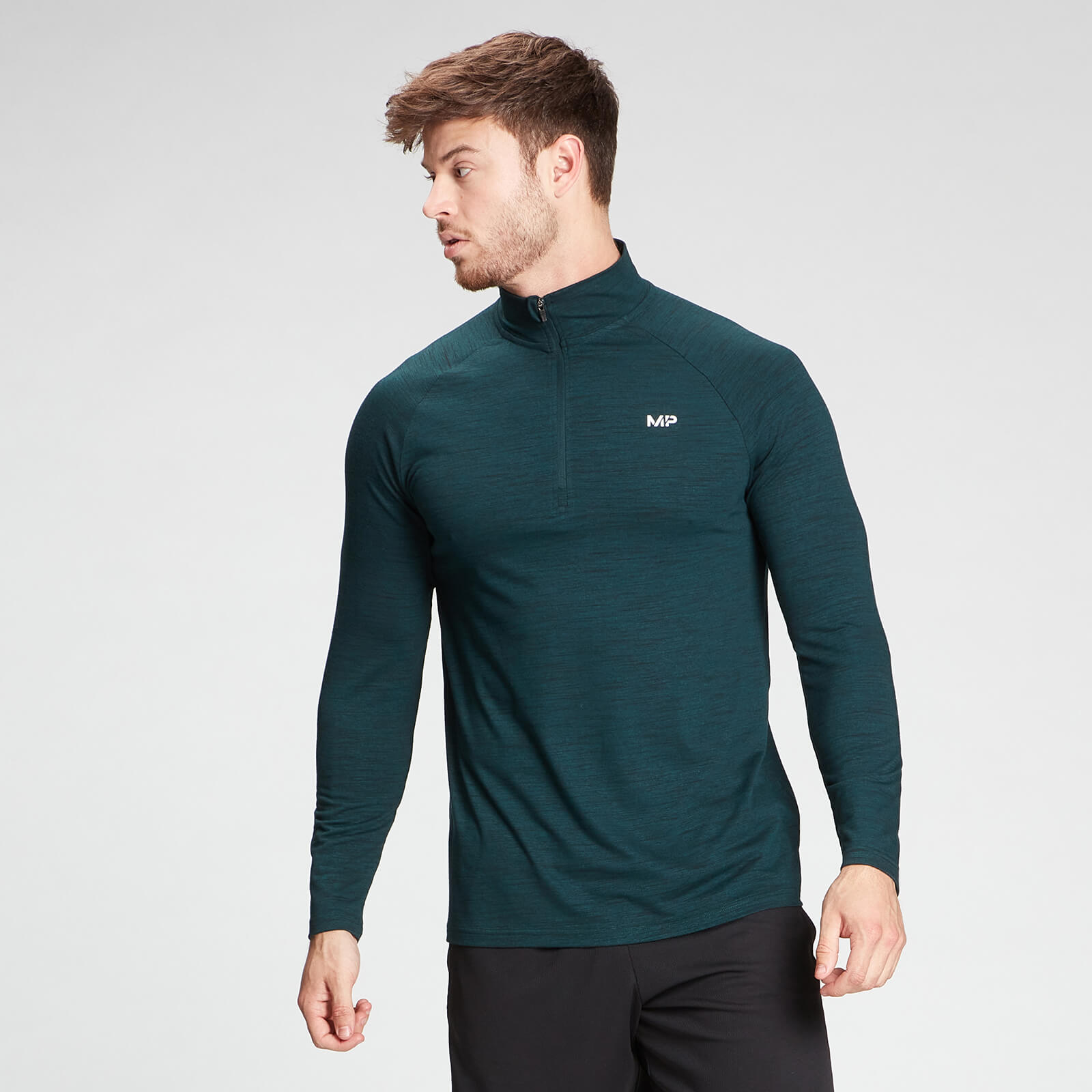 MP Men's Performance 1/4 Zip Top - Deep Teal Marl - XS