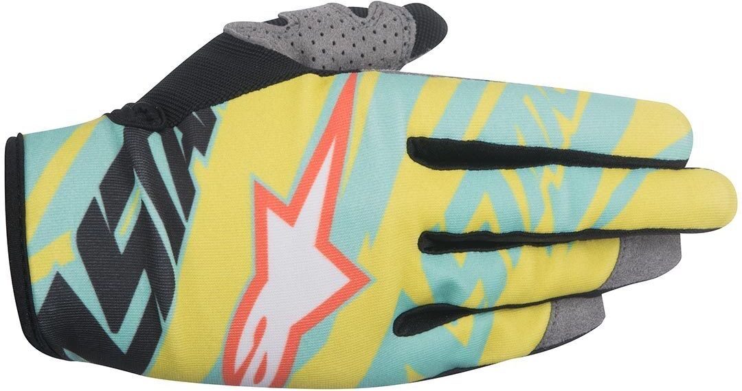 Alpinestars Eli Tomac Techstar Gants de motocross Bleu Jaune 2XL