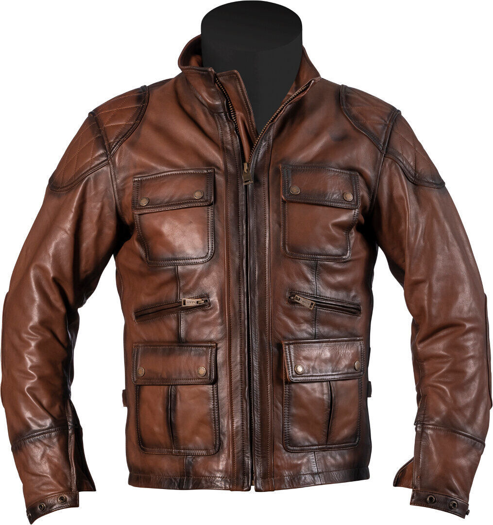 Helstons Hunt Rag Veste en cuir de moto Brun M