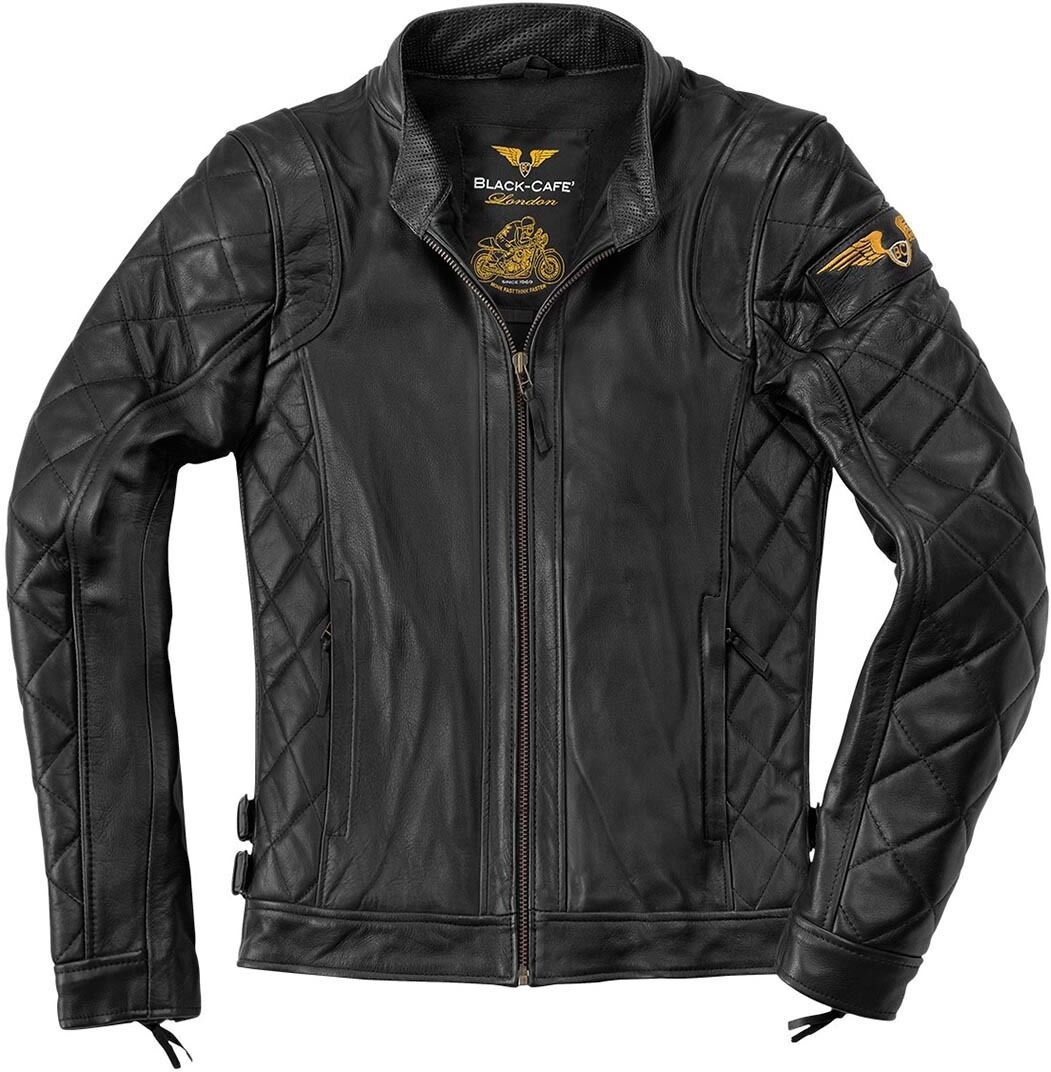 Black-Cafe London Gorgan Veste de moto en cuir Noir 54