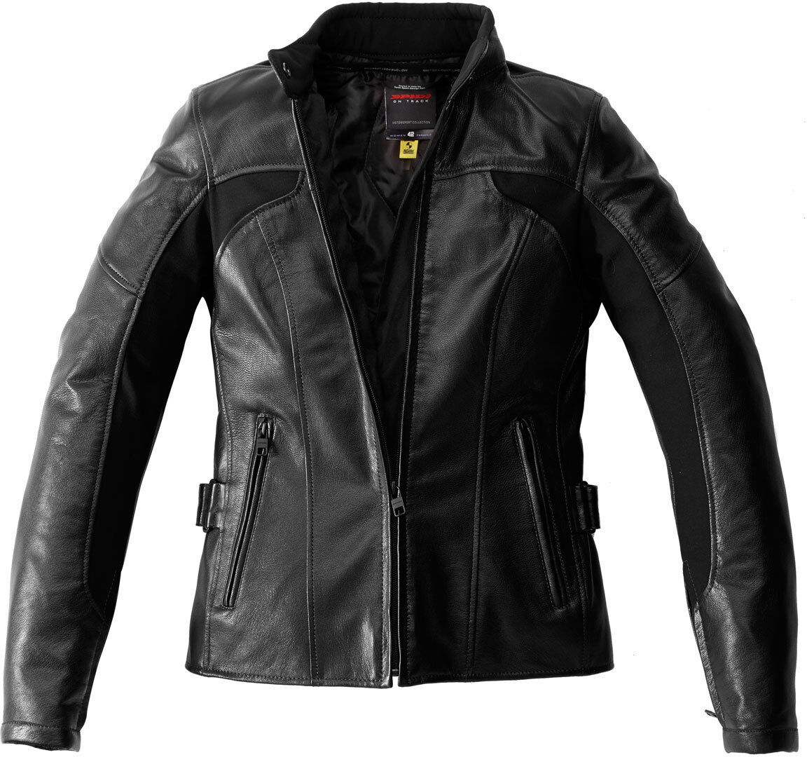 Spidi Mystic Veste de moto en cuir de dames Noir 46