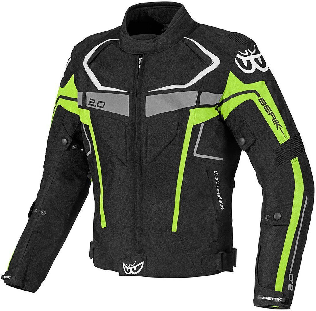 Berik Faith Veste textile de moto imperméable à l’eau Noir Jaune 52