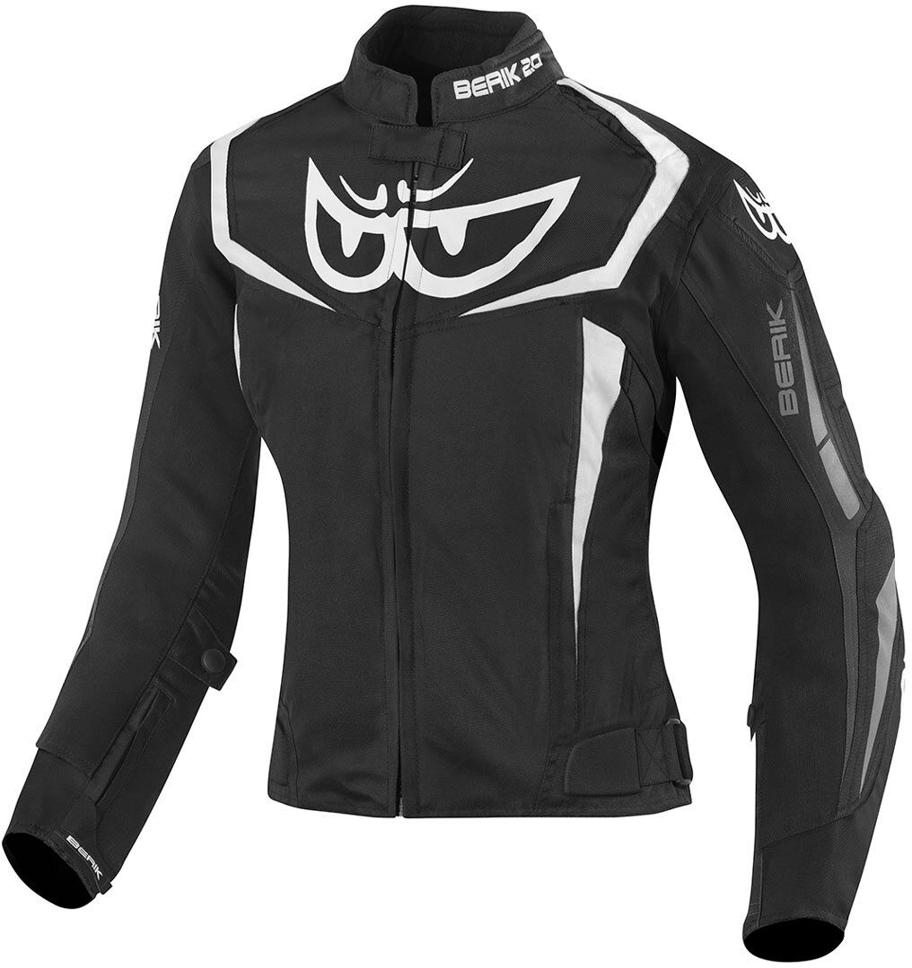 Berik Bad Eye Imperméable Dames Moto Veste Textile Noir Blanc 46