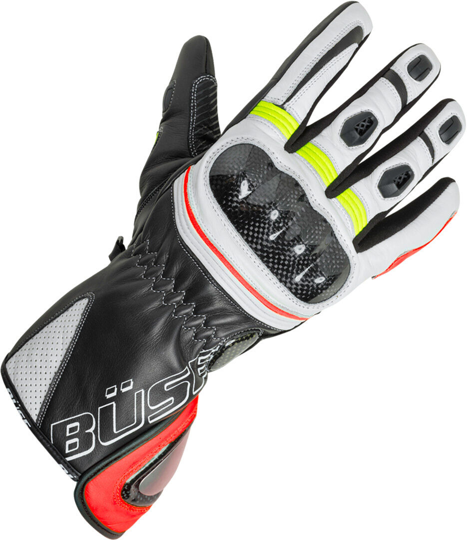 Büse Misano Gants Noir Blanc Rouge L