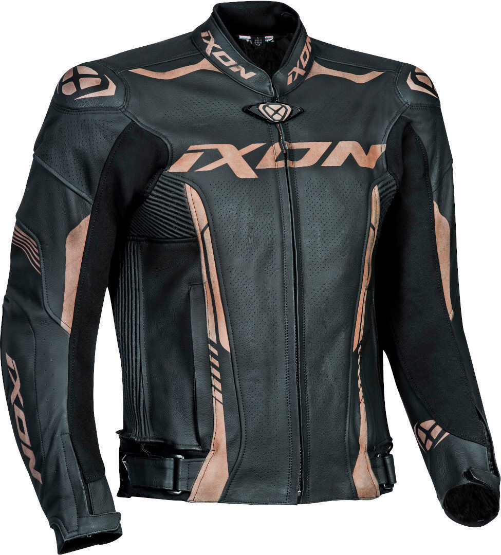 Ixon Vortex 2 Veste en cuir de moto Noir Or L